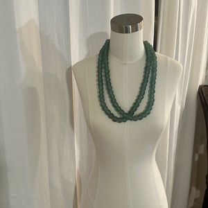 African sea glass bead necklace